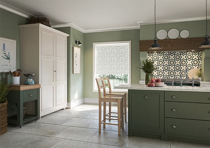 Leaf Motif, Old English Green - Twist&Fit Roller Blind - Image 7
